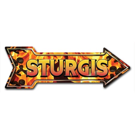 Sturgis Arrow Decal Funny Home Decor 24in Wide